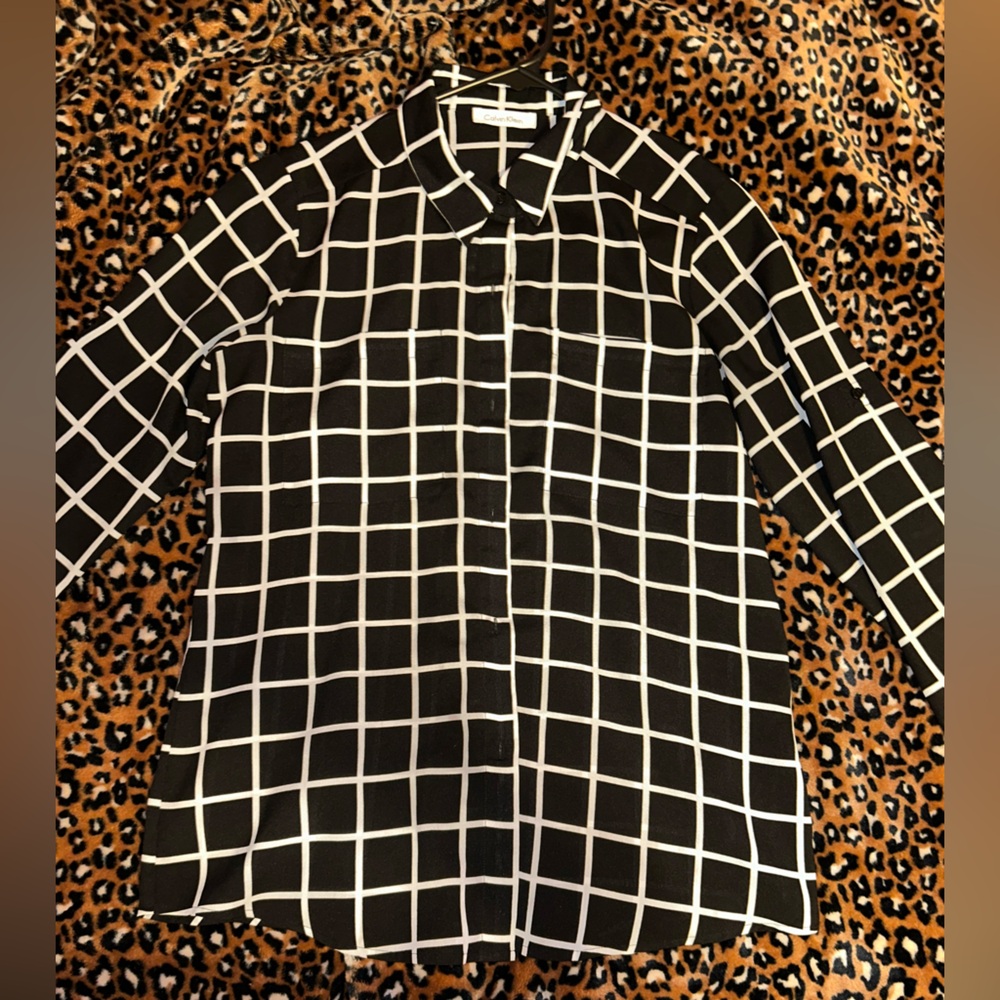 Black and White Striped Button Down